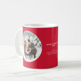 Red Merry-Jouw tekst met kerstcirkel Koffiemok
