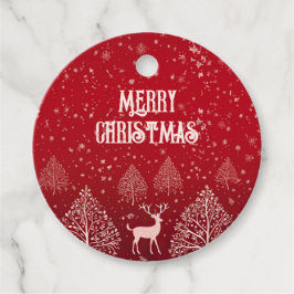 Red Merry kerst Bedankjes Labels