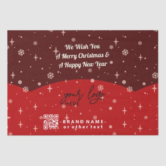 Red Merry kerst Business Logo QR code Tissue P Tissuepapier (Voorkant)