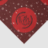 Red Merry kerst Business Logo Snowflake Tissuepapier (Detail)