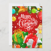 Red Merry kerst Feestdagenkaart (Voorkant)
