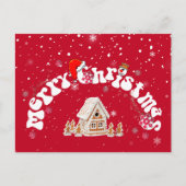 Red Merry kerst Graffiti Holiday Briefkaart (Voorkant)