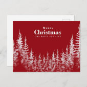 Red Merry kerst/Happy Nieuwjaar Briefkaart (Voorkant / Achterkant)