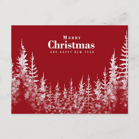 Red Merry kerst/Happy Nieuwjaar Briefkaart (Voorkant)