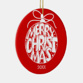 Red Merry kerst Keramisch Ornament (Rechts)