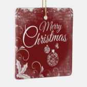 Red Merry kerst Keramisch Ornament (Rechts)