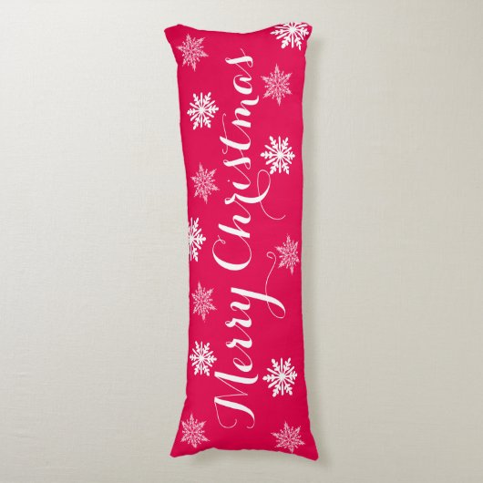 Red Merry kerst Pillow Lichaamskussen (Voorkant Verticaal)