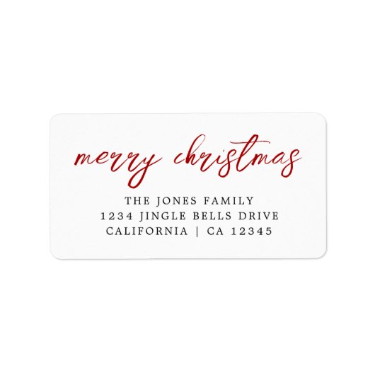 Red Merry kerst Return-label Etiket (Voorkant)