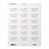 Red Merry kerst Return-label Etiket (Full Sheet)