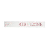 RED Merry kerst Simple Hand Lettered Adreslabel Wikkel (Individueel)