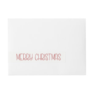 RED Merry kerst Simple Hand Lettered Adreslabel Wikkel