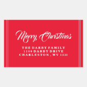 Red Merry kerstaker Rechthoekige Sticker (Voorkant)