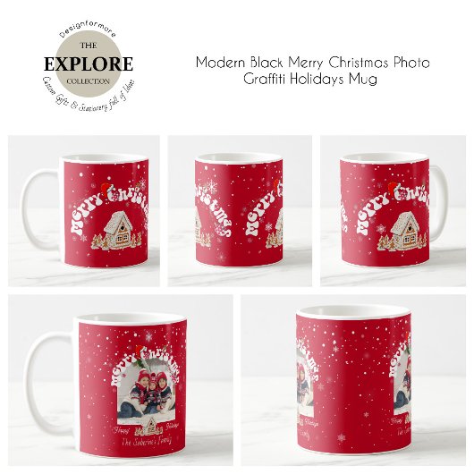 Red Merry kerstartsy Graffiti Coffee Mok