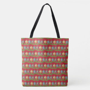 RED Merry kerstball-ornamenten Tote Bag