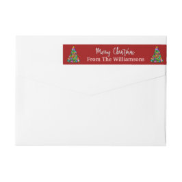 Red Merry kerstbomen Return Address