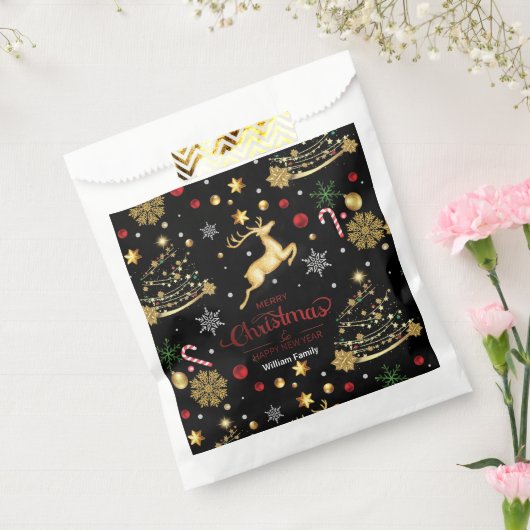 Red Merry-kerstboom Bedankzakje (Gezegeld)