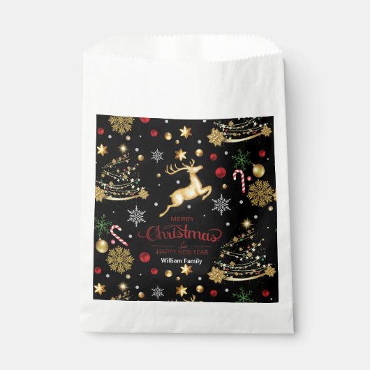 Red Merry-kerstboom Bedankzakje (Voorkant)