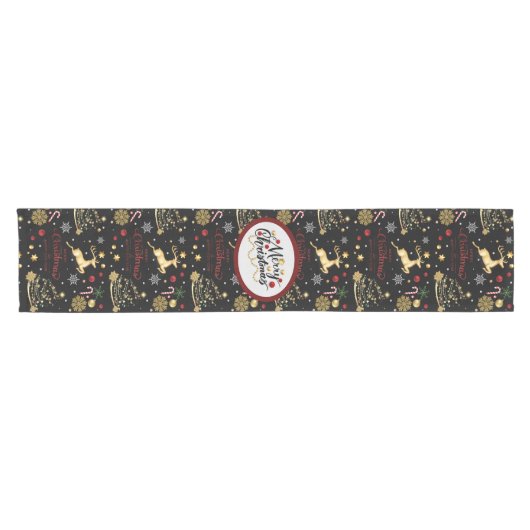 Red Merry-kerstboom Korte Tafelloper (Horizontaal)