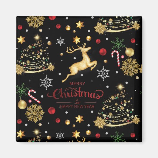 Red Merry-kerstboom Magneet (Voorkant)