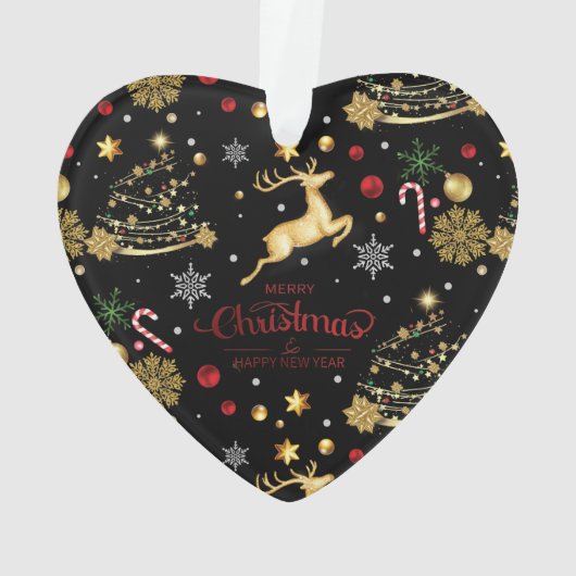 Red Merry-kerstboom Ornament (achterkant)