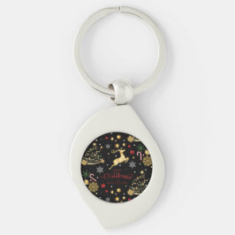 Red Merry-kerstboom Sleutelhanger