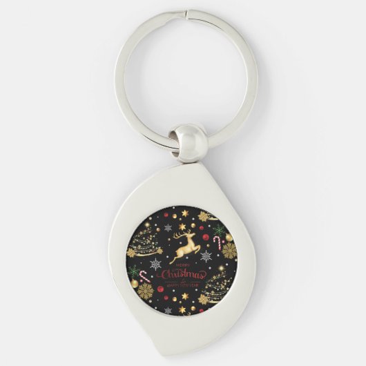 Red Merry-kerstboom Sleutelhanger (Voorkant)