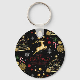 Red Merry-kerstboom Sleutelhanger