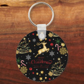 Red Merry-kerstboom Sleutelhanger (Voorkant)