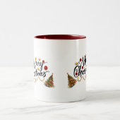 Red Merry-kerstboom Tweekleurige Koffiemok (Center)