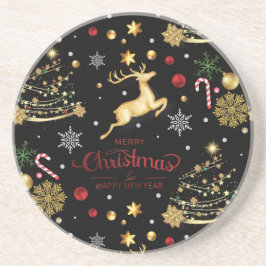 Red Merry-kerstboom Zandsteen Onderzetter