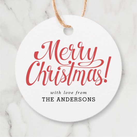 Red Merry kerstcadeau-Label Bedankjes Labels (Achterkant)