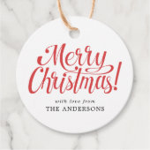 Red Merry kerstcadeau-Label Bedankjes Labels (Voorkant)
