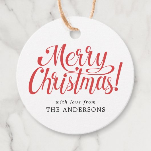 Red Merry kerstcadeau-Label Bedankjes Labels (Voorkant)