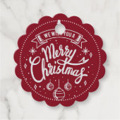 Red Merry kerstcadeau-Label Bedankjes Labels (Voorkant)