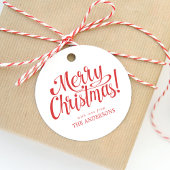 Red Merry kerstcadeau-Label Bedankjes Labels