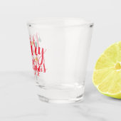 Red Merry-kerstcadeauscript handgeschreven Shot Glas (Rechts)