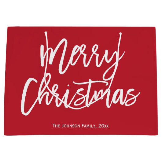 Red Merry-kerstcadeautassen Groot Cadeauzakje (Voorkant)