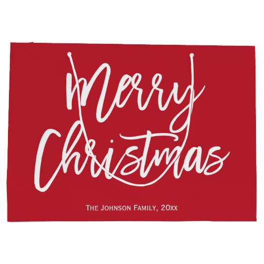 Red Merry-kerstcadeautassen Groot Cadeauzakje (Achterkant)