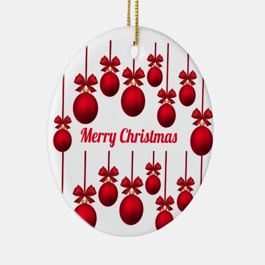 Red Merry kerstcadeautjes Circle Ornament (Rechts)