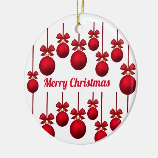 Red Merry kerstcadeautjes Circle Ornament (Links)