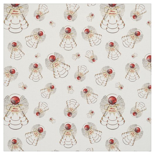 Red Merry kerstengel naadloos patroon Stof (Swatch)