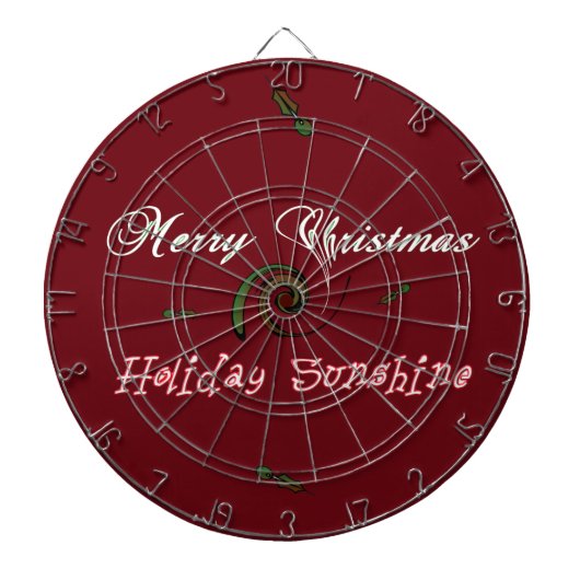Red Merry Kerstfeestay Sunshine Wishes.png Dartbord (Voorkant)