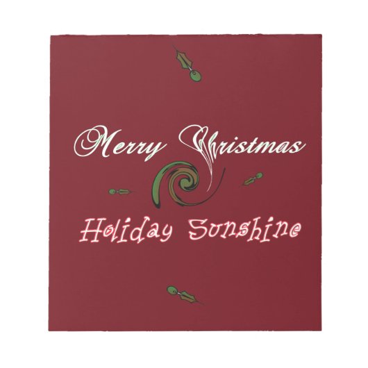 Red Merry Kerstfeestay Sunshine Wishes.png Notitieblok (Voorkant)