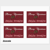 Red Merry Kerstfeestay Sunshine Wishes.png Rechthoekige Sticker (Vel)