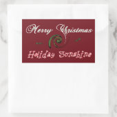 Red Merry Kerstfeestay Sunshine Wishes.png Rechthoekige Sticker (Tas)