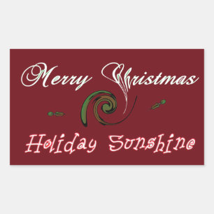Red Merry Kerstfeestay Sunshine Wishes.png Rechthoekige Sticker