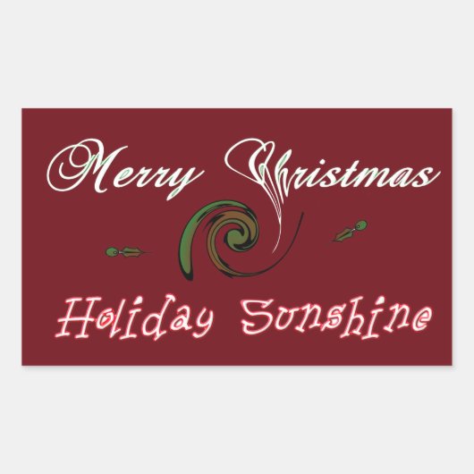 Red Merry Kerstfeestay Sunshine Wishes.png Rechthoekige Sticker (Voorkant)