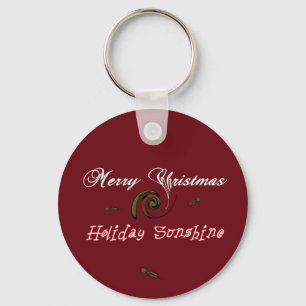 Red Merry Kerstfeestay Sunshine Wishes.png Sleutelhanger