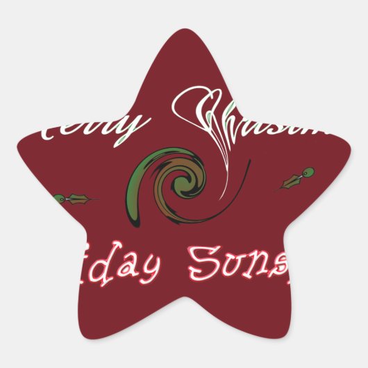 Red Merry Kerstfeestay Sunshine Wishes.png Ster Sticker (Voorkant)