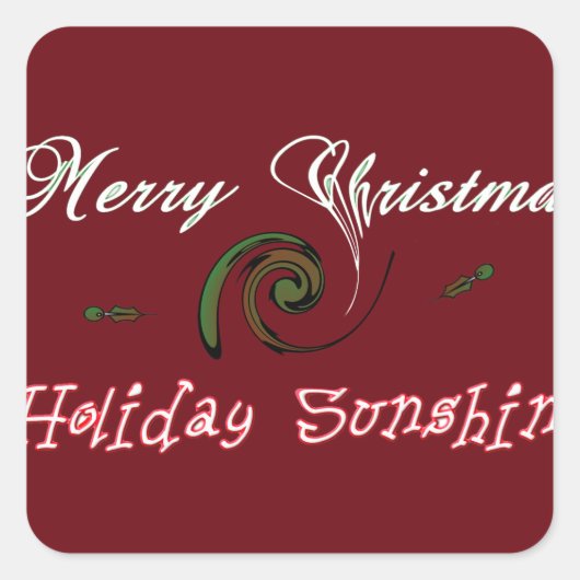 Red Merry Kerstfeestay Sunshine Wishes.png Vierkante Sticker (Voorkant)